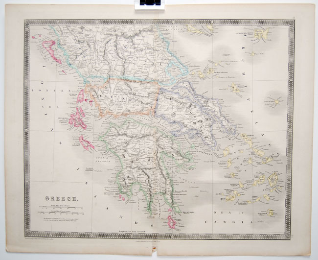 antique map of Greece by Teesdale