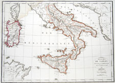 Delamarche map of Naples, Sicily, Sardinia, Italy 1812