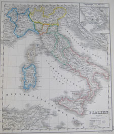 Italien landkarte von 1850 Weimar