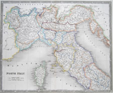 Teesdale map of North Italy from 1831
