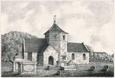 OZLEWORTH CHURCH, GLOUCESTERSHIRE (from the S.W.)