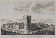 View of Porchester Castle in Hampshire