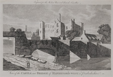 View of the Castle and Bridge of Haverford-west in Pembrokeshire