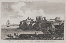 View of Tinmouth Castle and Priory in Northumberland