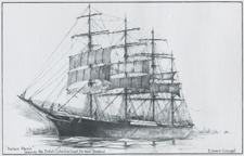 Barque Pamir leaving the British Columbia Coast for New Zealand