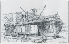 Loading lumber at Cowichan Bay, B.C. for South Africa