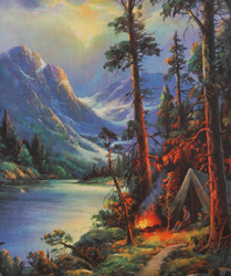 Vintage camping calendar/poster art