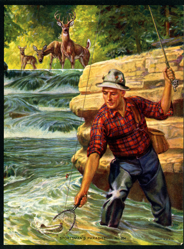 Vintage calendar fishing prints (1910-1940)