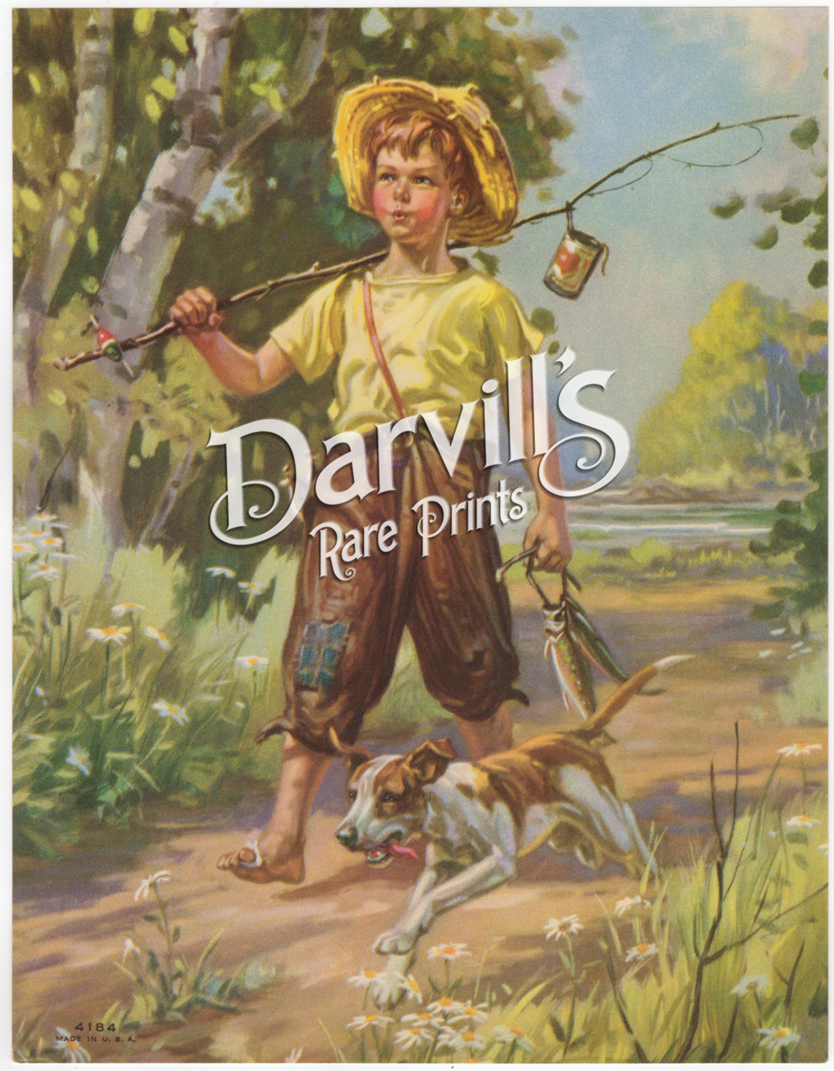 1940s Boy Walking Down Country Road With Can Of Worms And Fishing Pole  Poster Print By Vintage Collection (22 X 28) - Item # PPI176518LARGE -  Posterazzi
