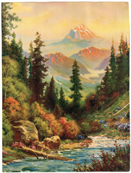 Vintage calendar art print of beautiful landscapes