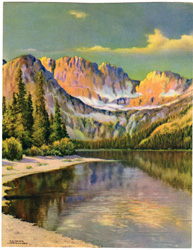 Vintage calendar art print of beautiful landscapes