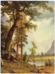 Vintage calendar art print of beautiful landscapes