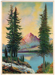 Vintage calendar art print of beautiful landscapes