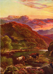 Vintage calendar art print of beautiful landscapes