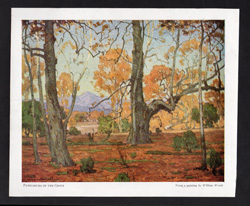 Vintage calendar art print of beautiful landscapes