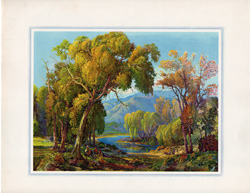 Vintage calendar art print of beautiful landscapes