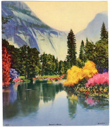 Vintage calendar art print of beautiful landscapes