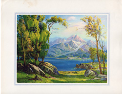 Vintage calendar art print of beautiful landscapes