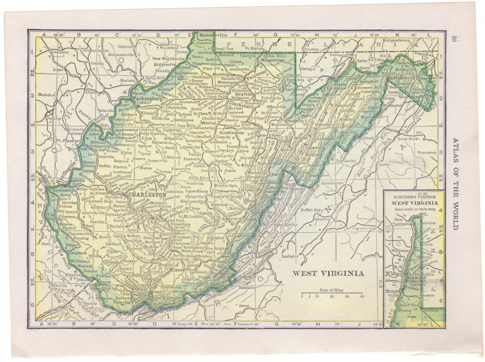 antique maps from Hammond's Handy Atlas of 1910