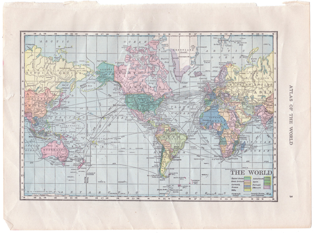 antique maps from Hammond's Handy Atlas of 1910