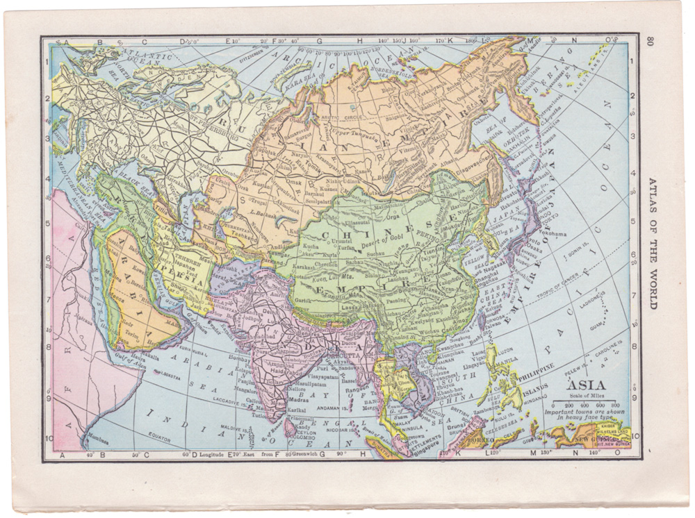 antique maps from Hammond's Handy Atlas of 1910