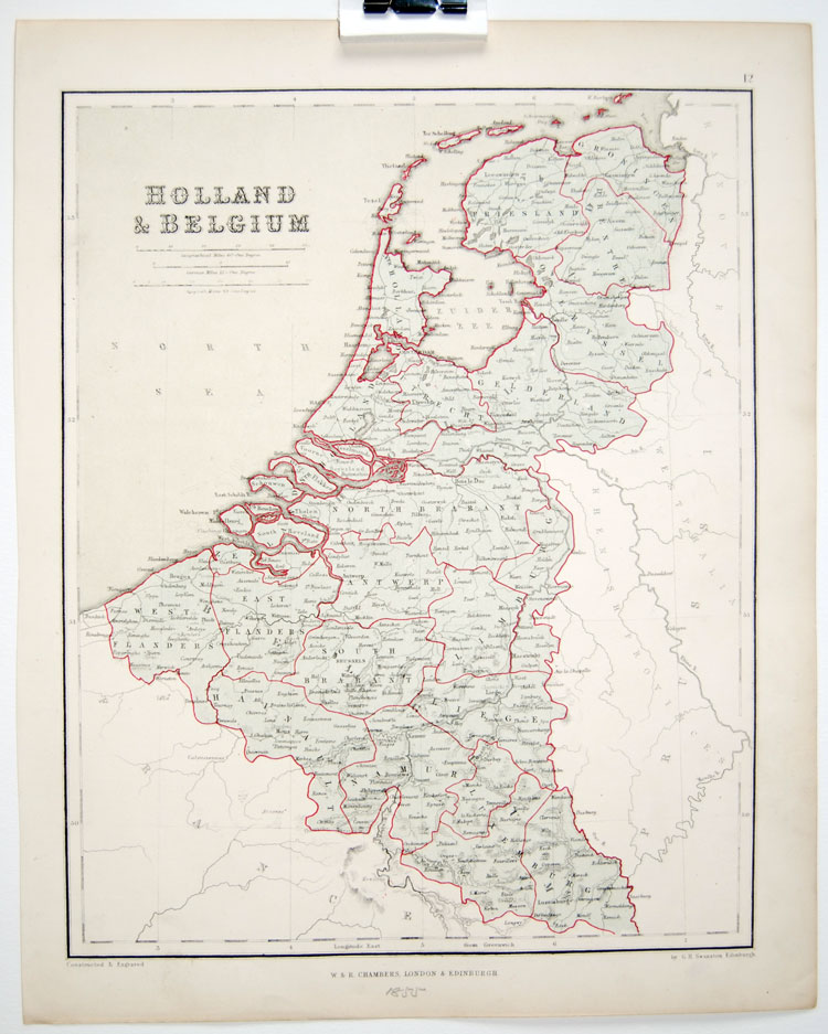 Holland and Belgium from Chamber's Atlas 1855