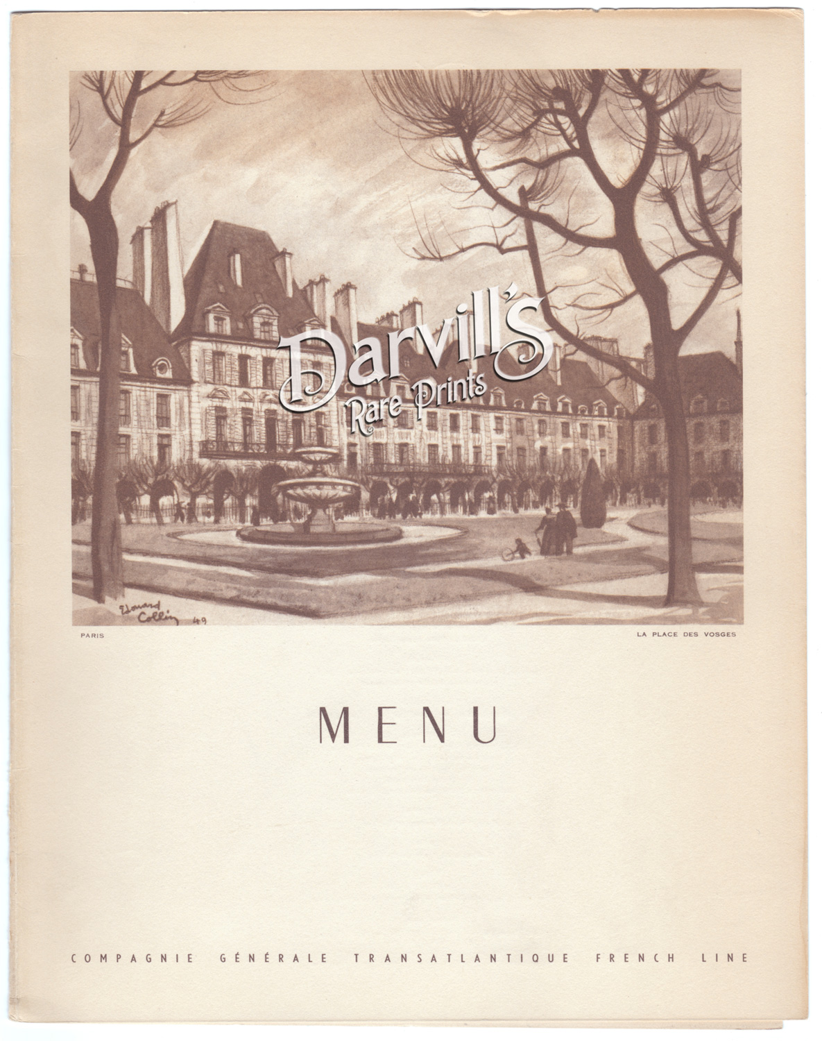 Original Vintage Restaurant and Cruise Line Menus