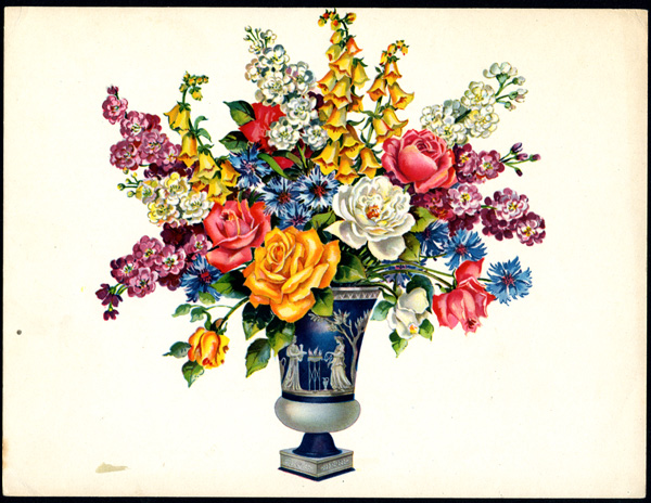 Vintage calendar or poster prints of flowers, botanical, florals (1910 ...